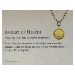 New Fanattik Dungeons & Dragons - 24k Gold Plated Amulet of Health - Medallion