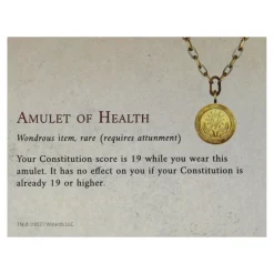 New Fanattik Dungeons & Dragons - 24k Gold Plated Amulet of Health - Medallion