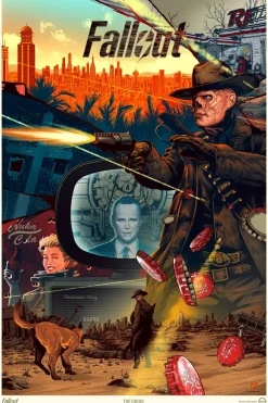 Best IGN Store/One Touch Point Fallout - Lucy MacLean, The Ghoul, and Maximus 16 x 24 Lithograph Poster by Kevin Tong - Triptych