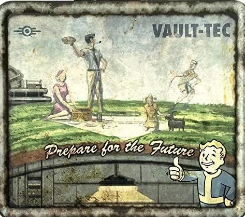 Hot Diamond Comics Fallout - Vault-Tec Weathered Tin Tote - Prop Replica