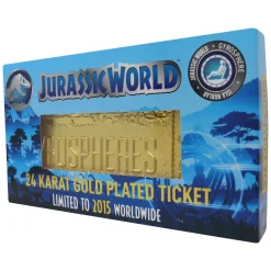 Sale Fanattik Jurassic World - Limited Edition 24k Gold Plated Gyrosphere Attraction Ticket - Replica