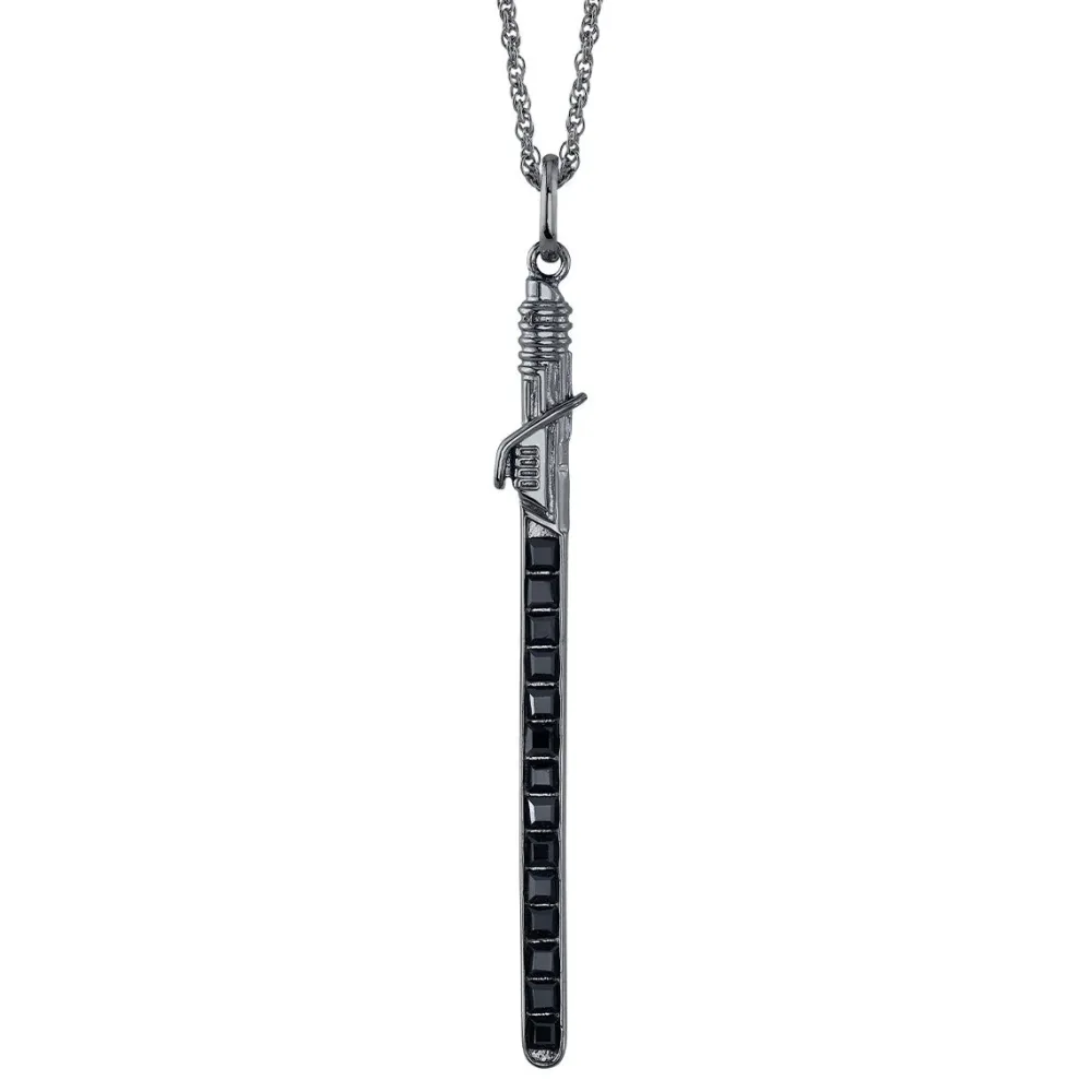 Discount RockLove Jewelry Star Wars X RockLove Darksaber Crystal Lightsaber Necklace