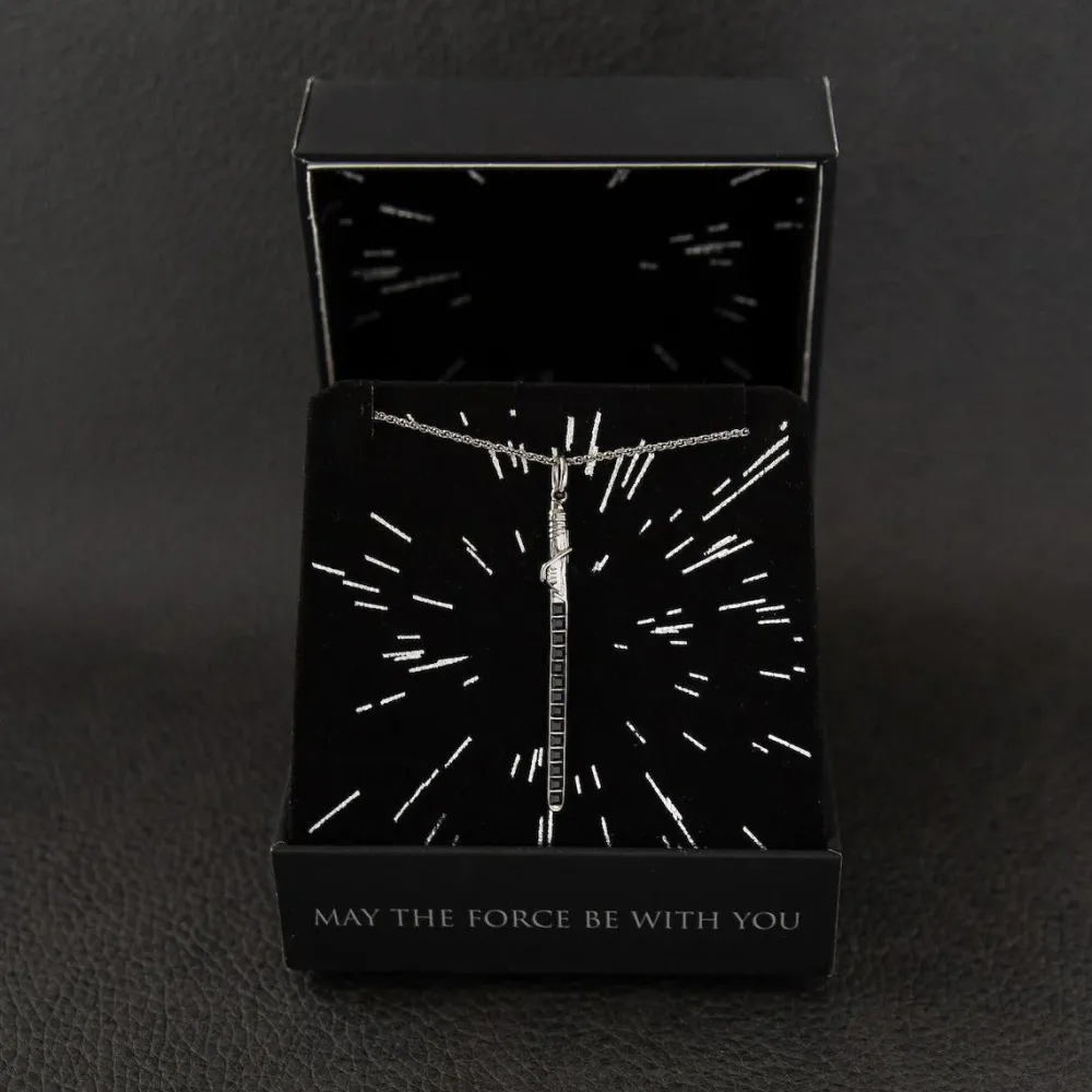 Discount RockLove Jewelry Star Wars X RockLove Darksaber Crystal Lightsaber Necklace