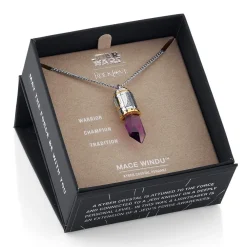 Clearance RockLove Jewelry Star Wars X RockLove Mace Windu Kyber Crystal Necklace