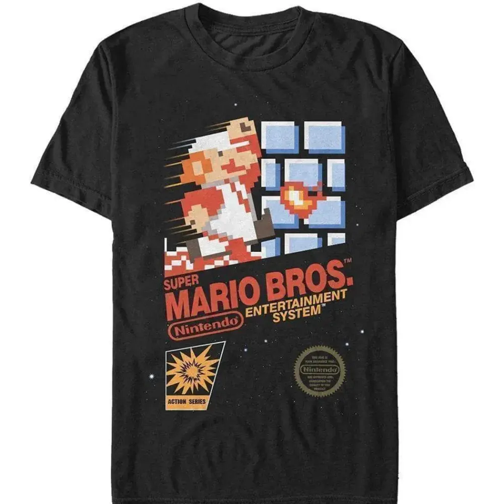 Best Fifth Sun Super Mario Bros. - NES SMB Black Label - T-Shirt